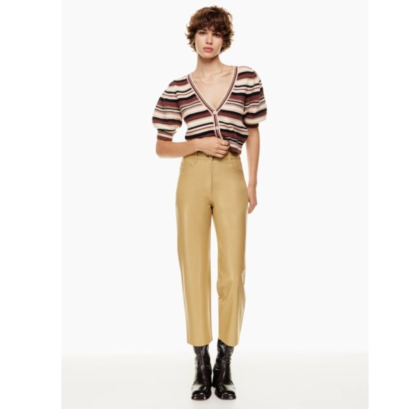 Aritzia Babaton Wilfred High-waisted Vegan Leather Cropped Pants - Picture 4 of 7